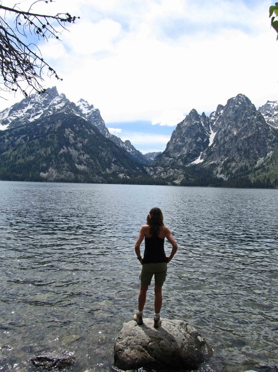 At Jenny Lake, looking at the Tetons