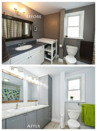 Bathroom before and after