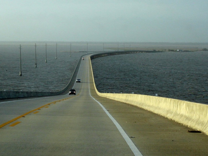 Causeway back to the Alabama mainland