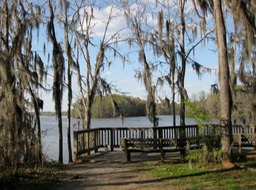 Observation deck at end of tent camping section