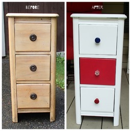 Thrift bedside table before and after