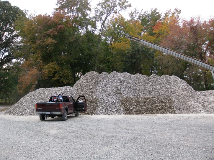 Mountain of oyster shells