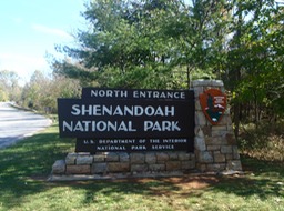 Shenandoah National Park sign